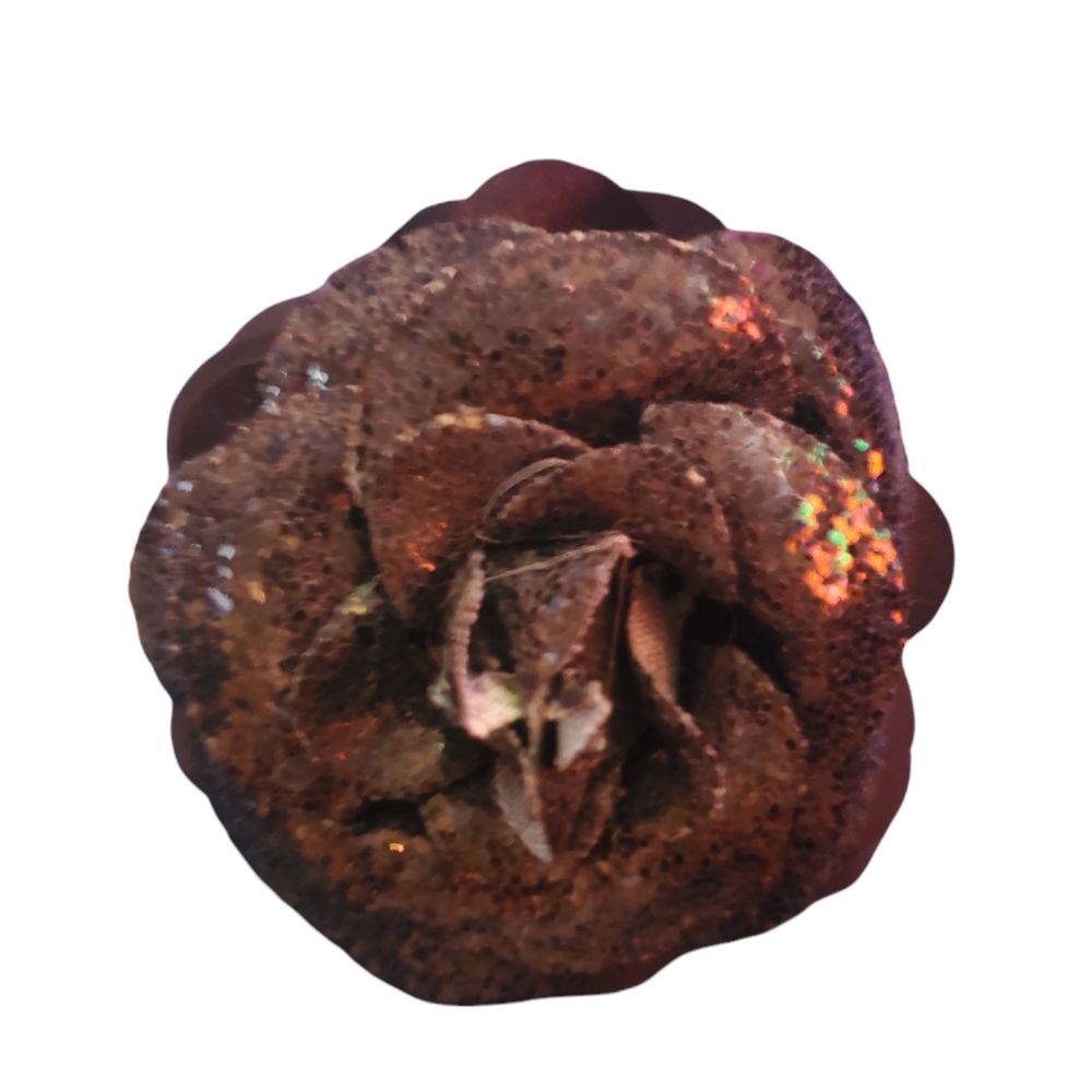 Black sequin rose Brooch for women